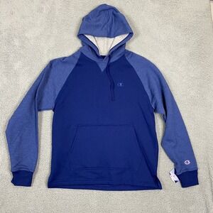CHAMPION Mens Hoodie Powerblend Fleece Sweatshirt‎ Medium Blue
